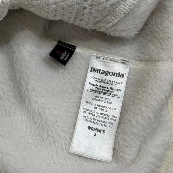 Patagonia Re-Tool Snap-T Pullover Fleece White Raw Linen Women's Small - Picture 8 of 8